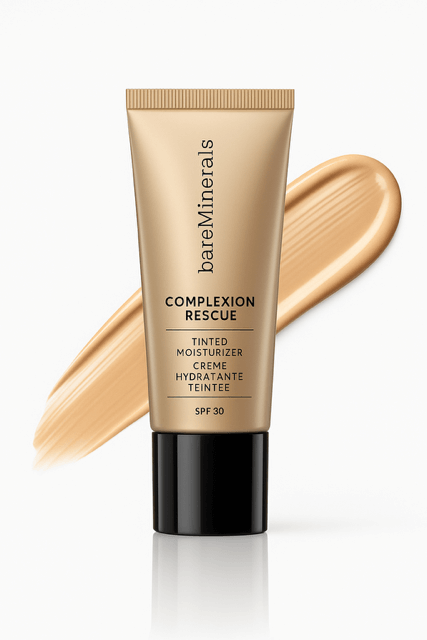 Bare Minerals tinted moisturizer for glowing skin.