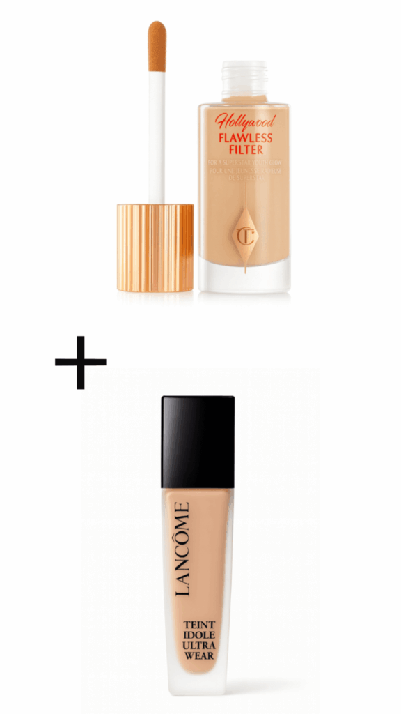 Charlotte Tilbury and Lancome Teint Idole —best foundations for glowing skin.