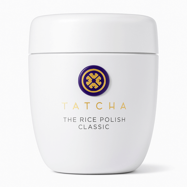 Tatcha The Rice Polish Classic powder exfoliant — gentle enzyme exfoliator for glowing winter skin.