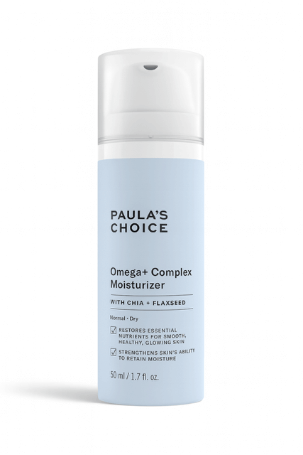Paula's Choice Omega+ Complex Moisturizer — best mid-weight, lipid-balanced moisturizer for indoor heat.