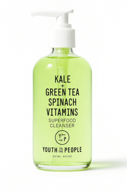 Youth to the People kale + green tea superfood cleanser — best cleanser for dehydrated skin.