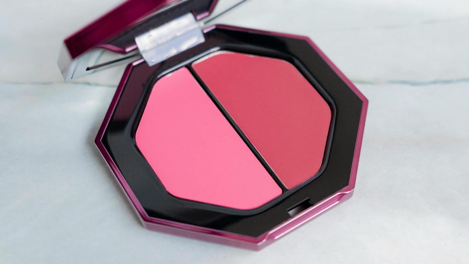 Cream blushes for a soft, skin-like spring flush demonstrated by blush compact on clean surface.