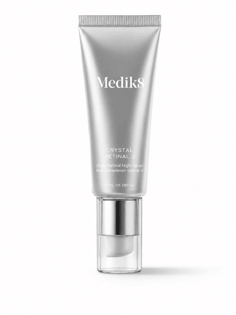 Medik8 Crystal Retinal 3 Night Serum as part of nighttime skincare routine.