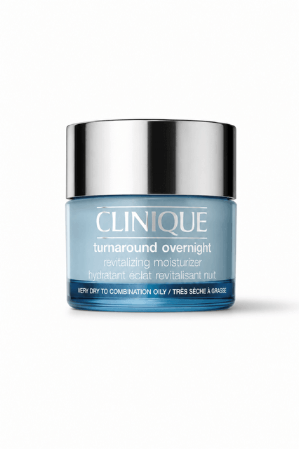 Clinique Turnaround Overnight Revitalizing Moisturizer best for glowing skin.